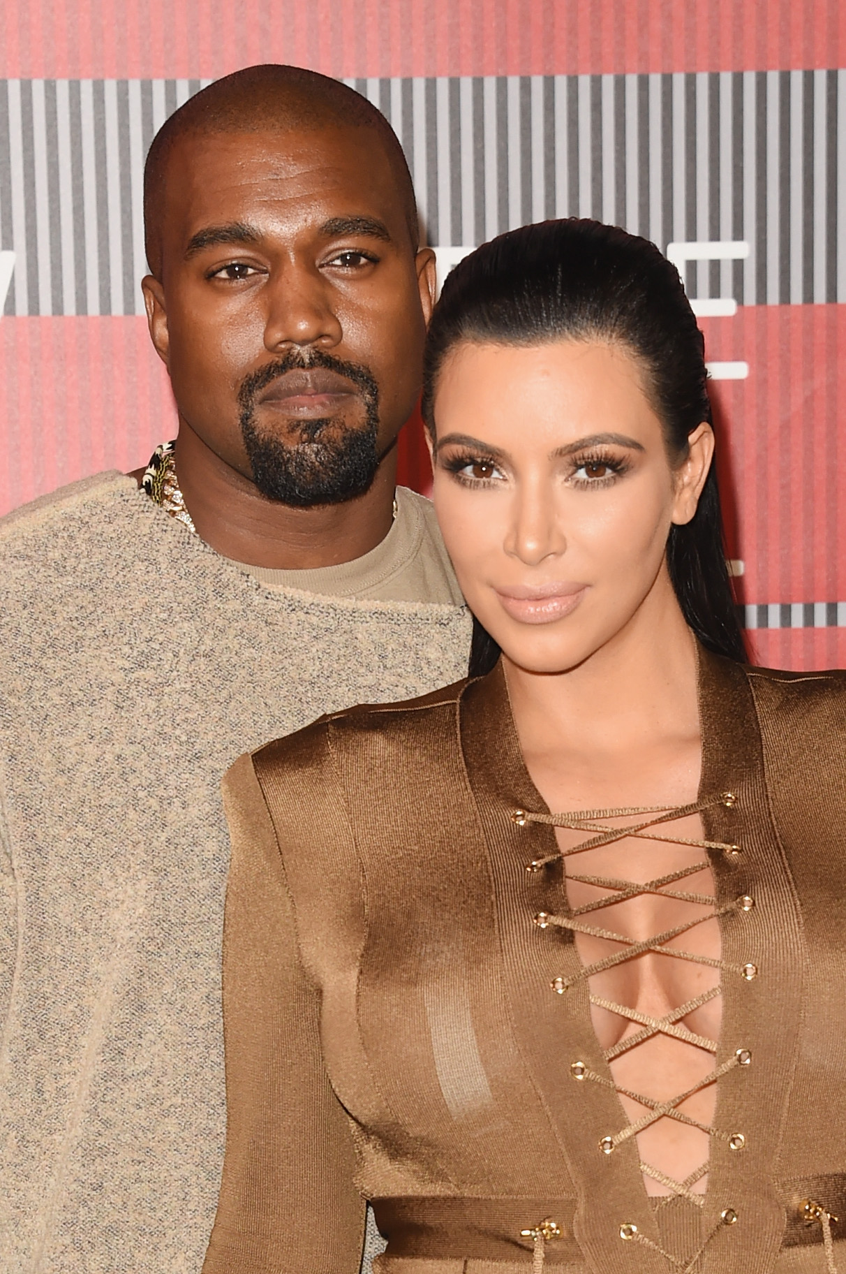 Kim Kardashian & Kanye West at 2015 MTV Video Musi