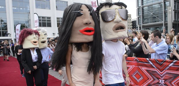 X Factor Judges 2016 with fake heads
