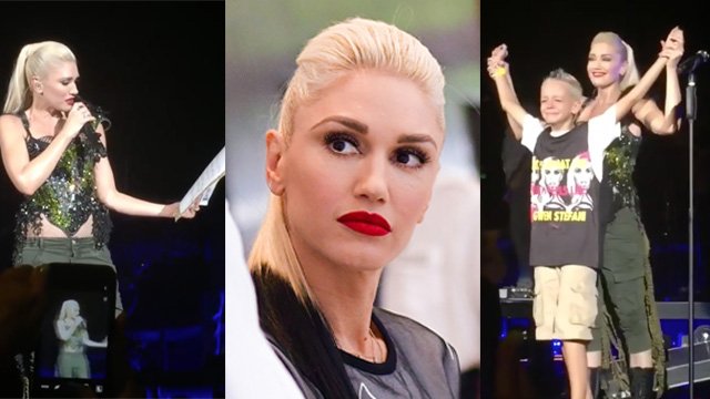 Gwen Stefani pulls young bullied boy up on stage
