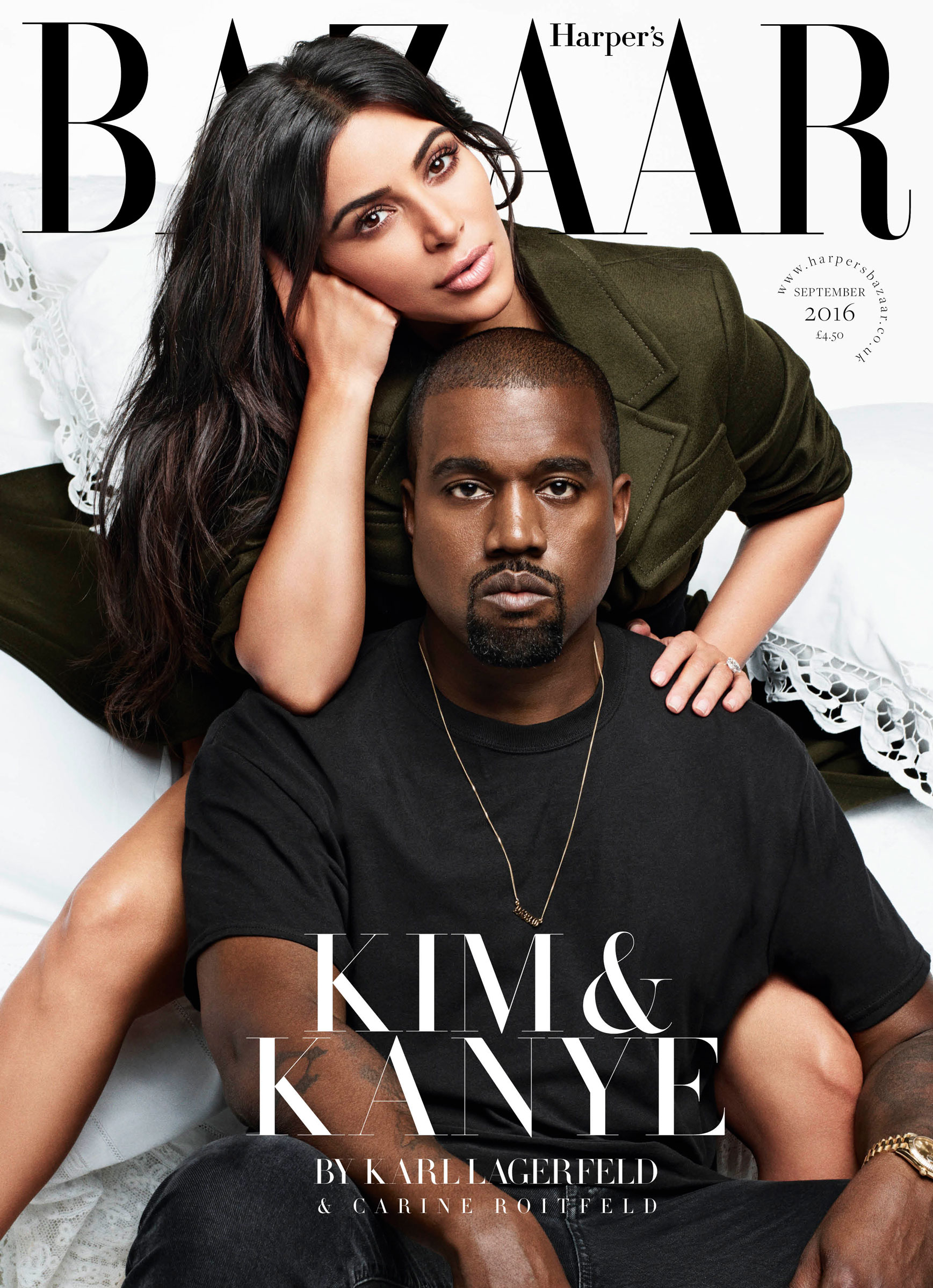 Kim Kardashian and Kanye West for Harper's Bazaar 