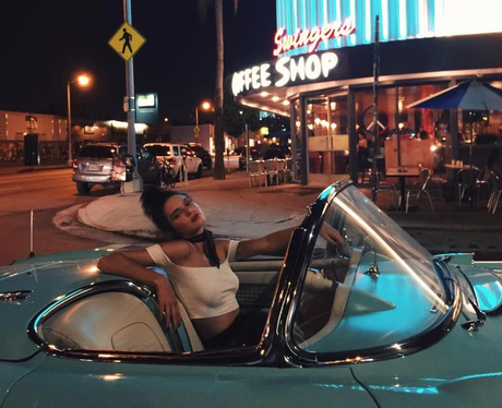 Kendall Jenner nails the vintage vibes in open top