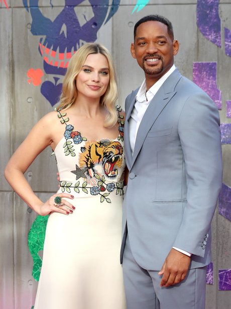 Margot Robbie and Will Smith cosy up at Suicide Sq