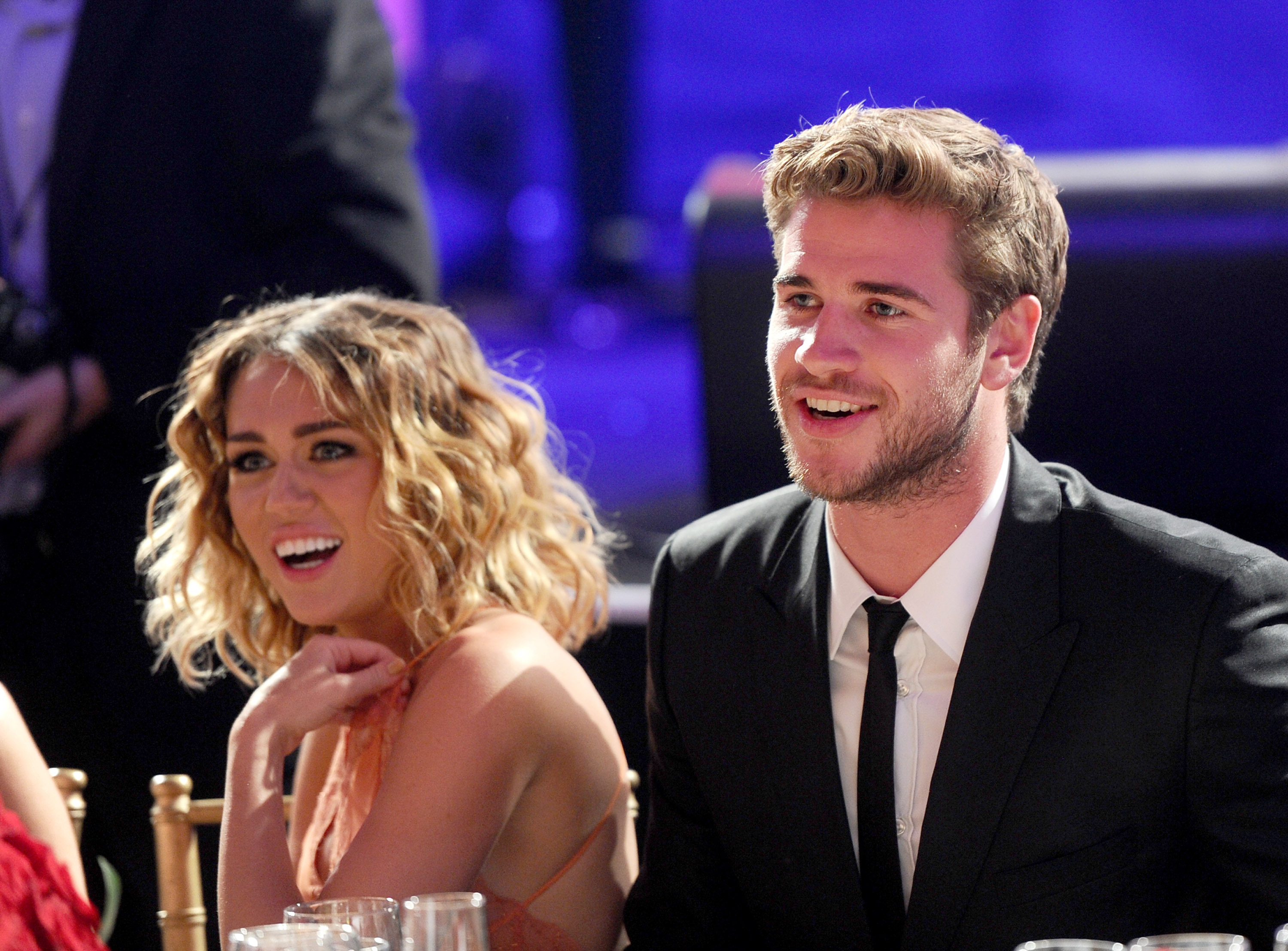 Miley Cyrus and Liam Hemsworth at Muhammad Ali's C