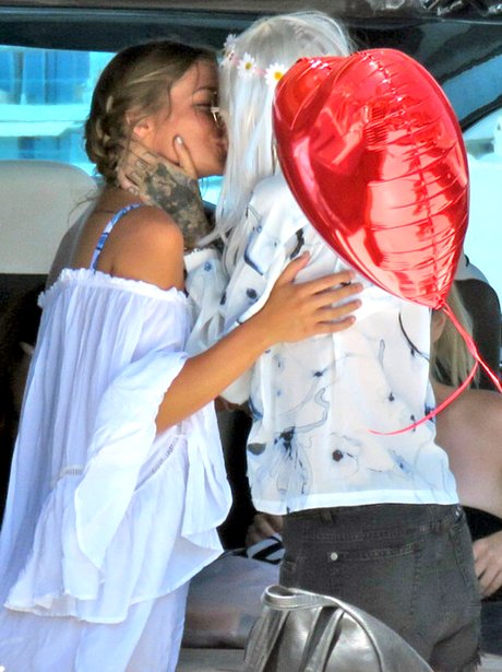 Ruby Rose kisses her girlfriend on board boat in w