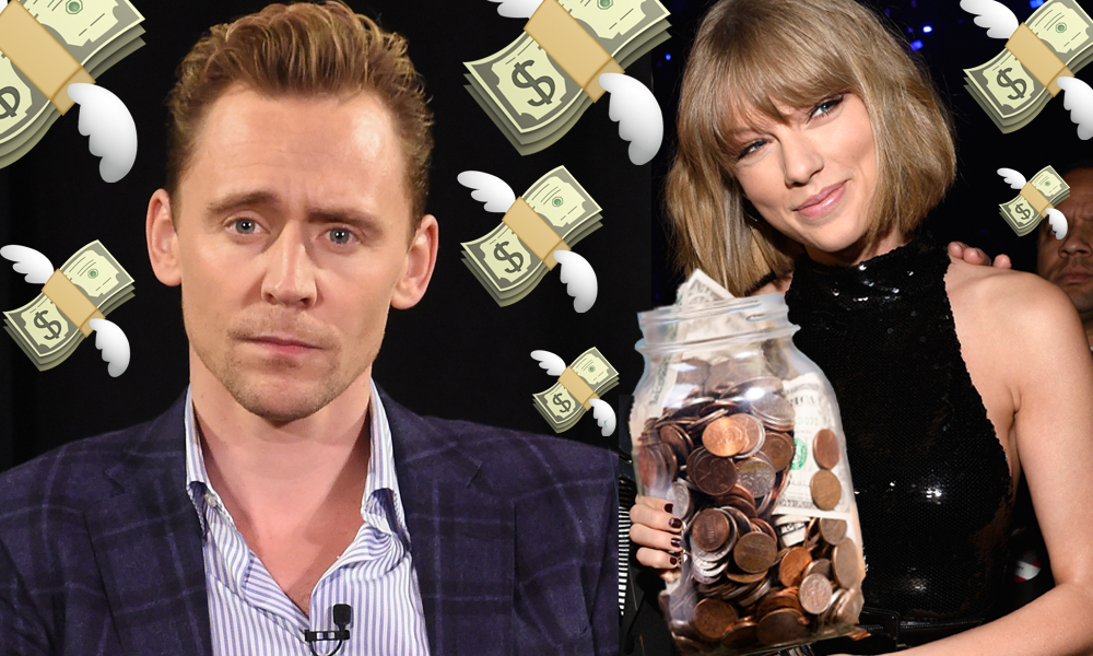 Tom Hiddleston Taylor Swift money