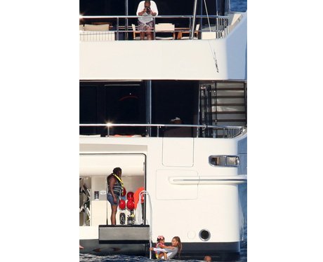 Beyonce and Jay-Z on a yacht