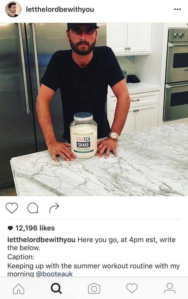 Scott Disick Instagram Boo Tea