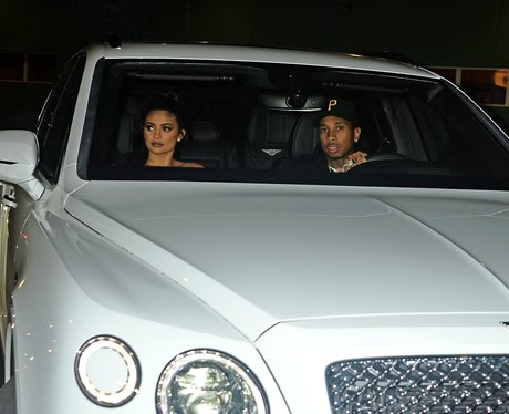 Kylie Jenner and boyfriend Tyga in Bentley