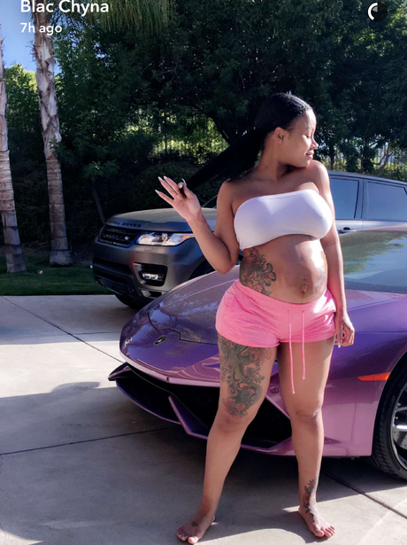 Blac Chyna shows off growing baby bump