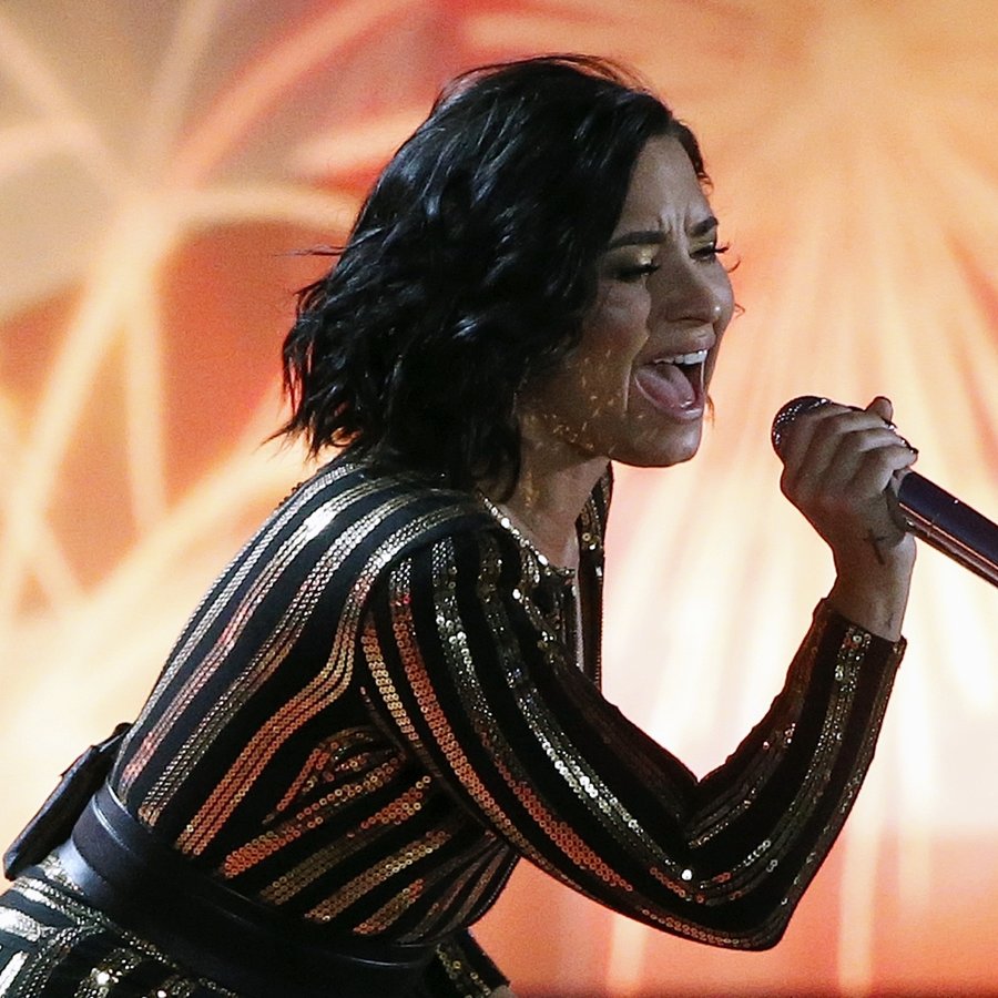 Demi Lovato performs during rehearsal for the annual Boston Pops Fireworks Spectacular on the Esplanade in Boston