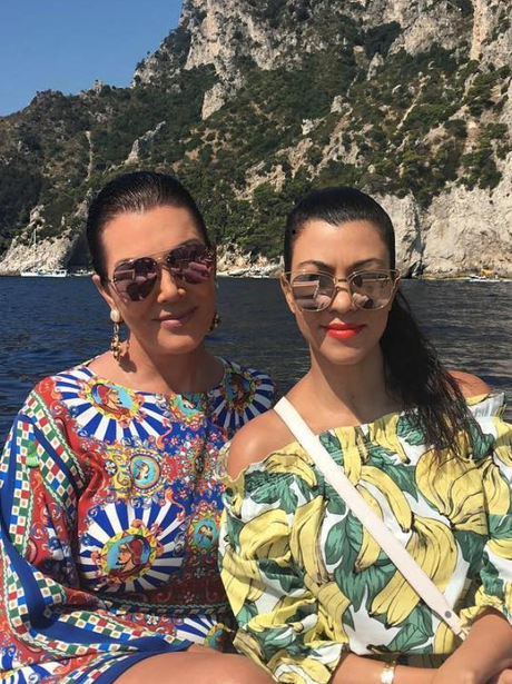 Kourtney Kardashian and Kris Jenner cosy up