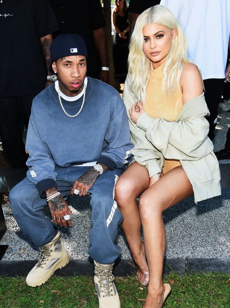 Tyga and Kylie Jenner on the FROW for Yeezy 4