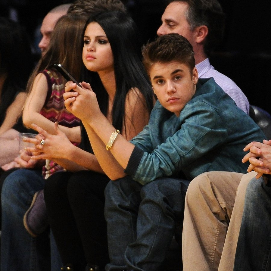Selena Gomez and Justin Bieber San Antonio Spurs v Los Angeles Lakers