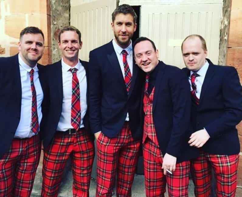 Calvin Harris is best man at pals wedding and wear