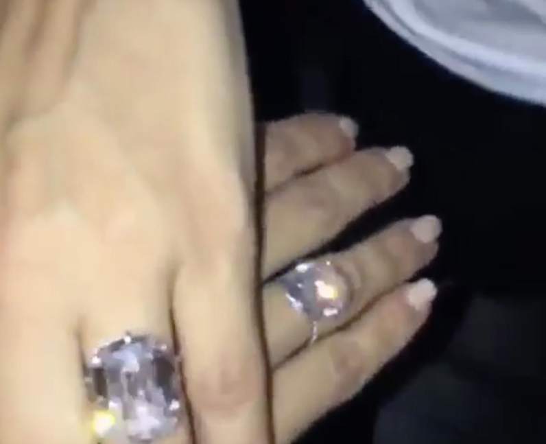 Kim Kardashian is gifted a matching diamond ring b