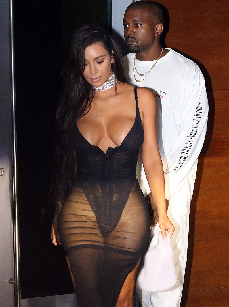 Kim Kardashian leaves little to the imagination as