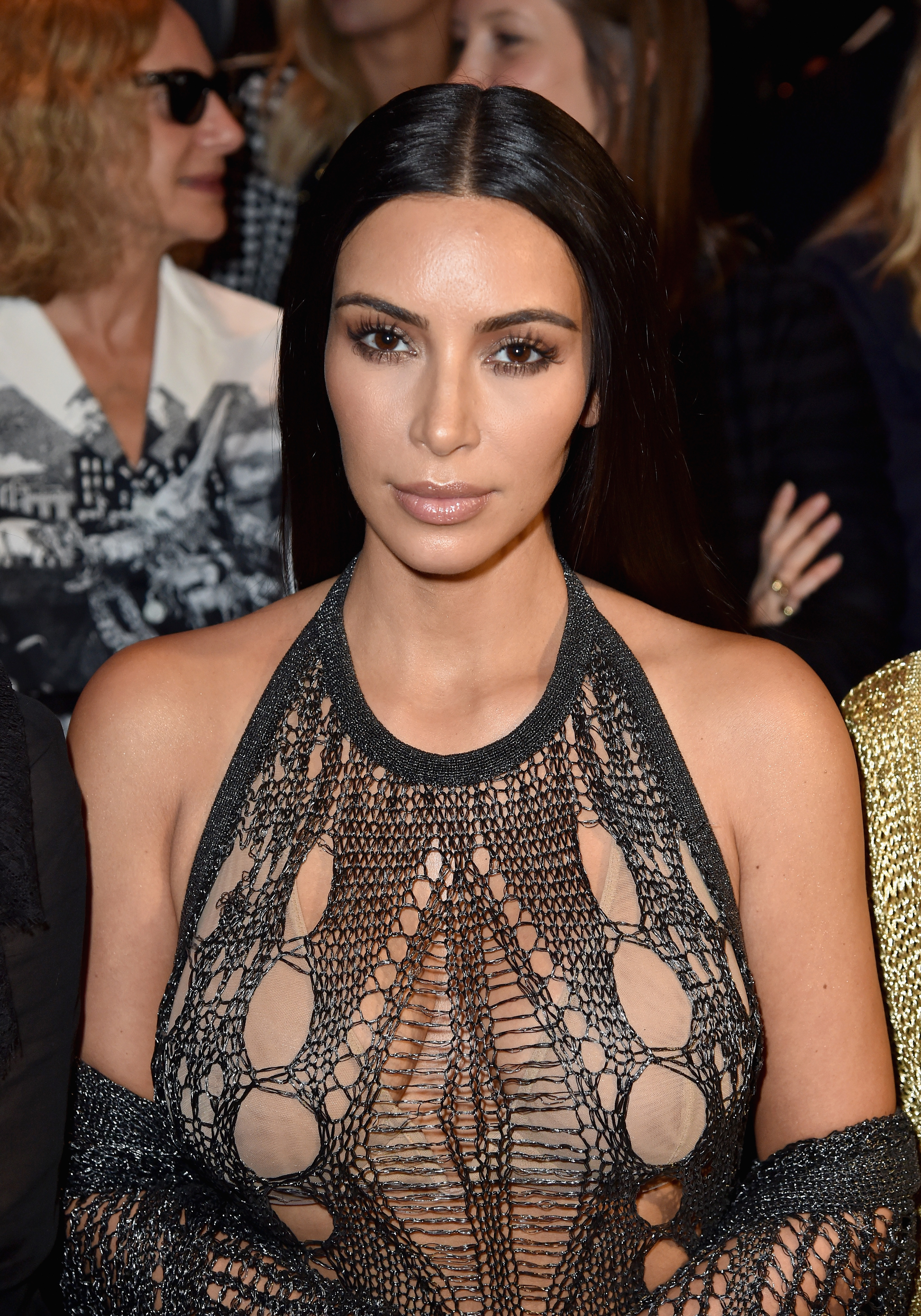 Kim Kardashian at the Balmain : Front Row - Paris 