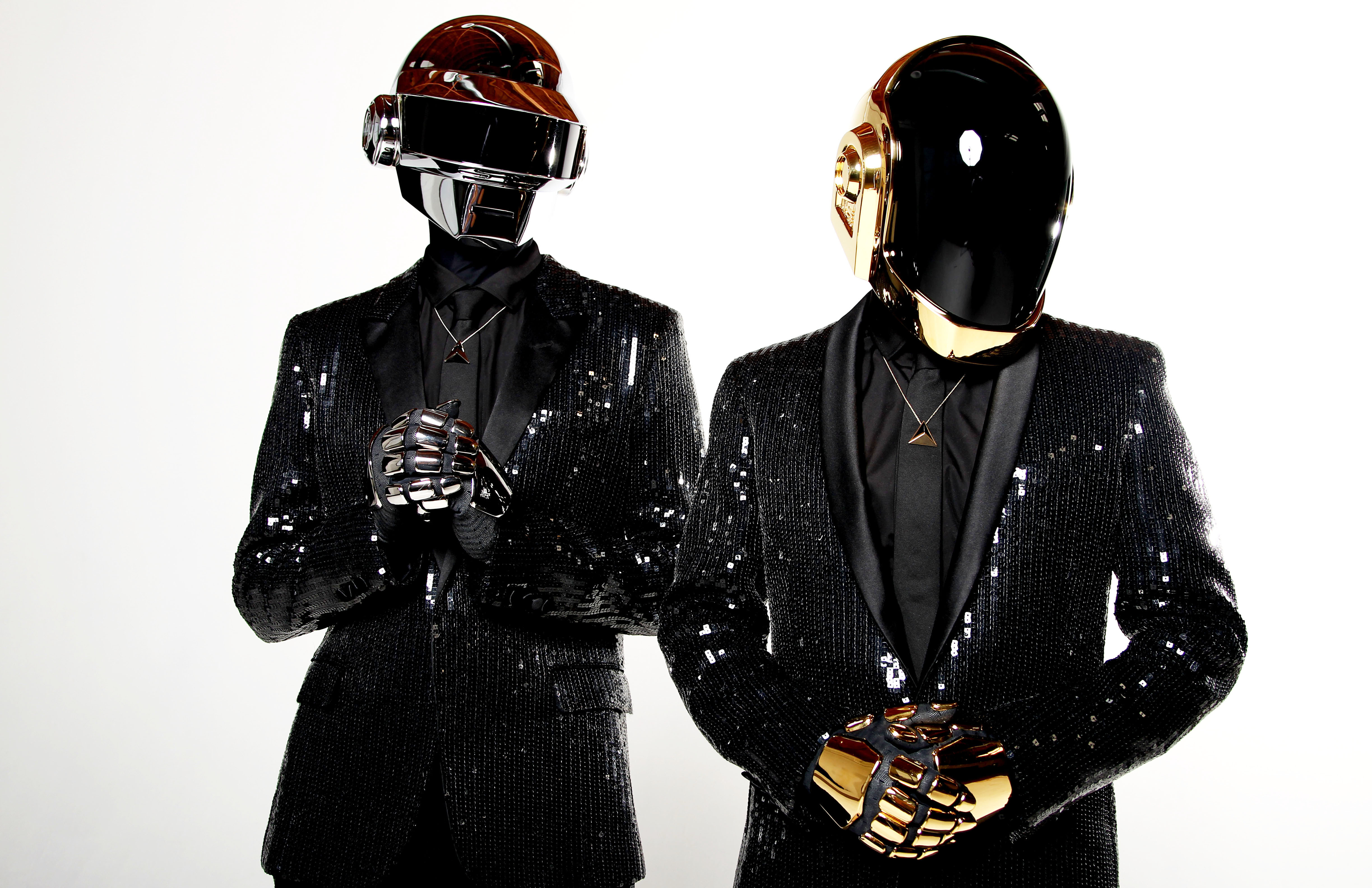 Daft Punk pose for a portrait