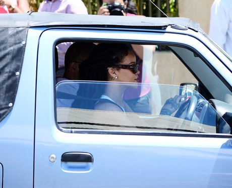 Rihanna attends family christening