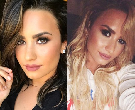 Demi Lovato blonde to brunette