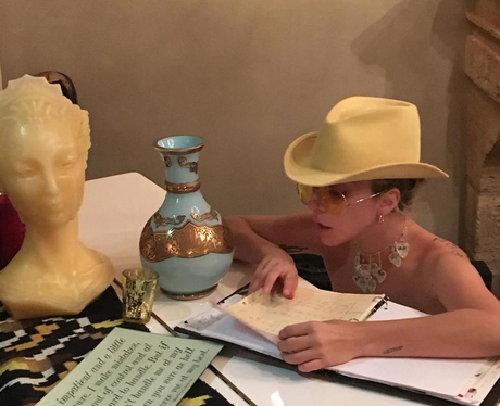 Lady Gaga writes songs shirtless