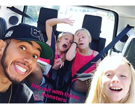 Lewis Hamilton takes Nicole Scherzinger's nieces o