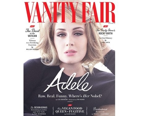 Adele on the cover of Vanity Fair