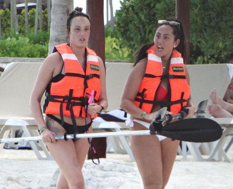 Charlotte Crosby and Sophie prepare to go kayaking