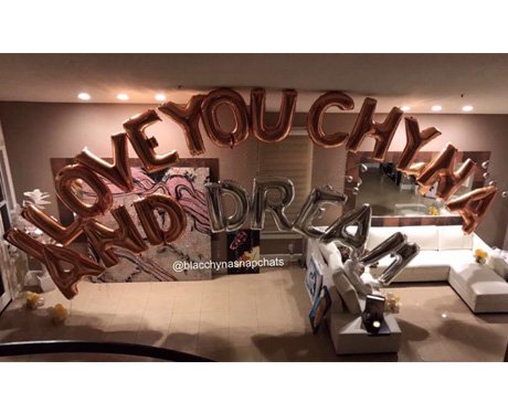 Blac Chyna receives massive balloons from Rob Kard