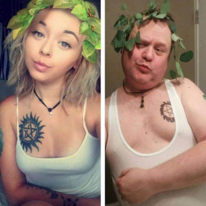 dad copies daughters instagram