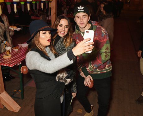 Eva Longoria, Mel C and Brooklyn Beckham pose for