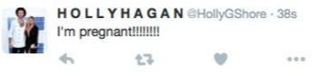 Holly Hagan pregnant tweet