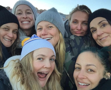 Drew Barrymore goes for a hike with her famous pal