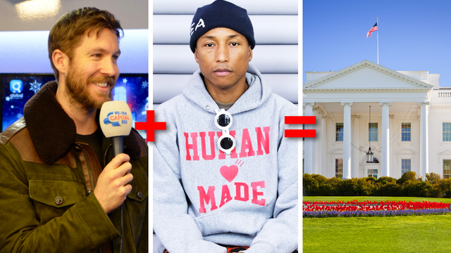 Calvin and Pharrell at the White House