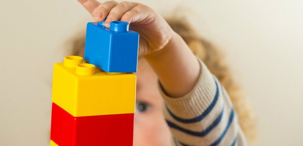 Child playing with toys