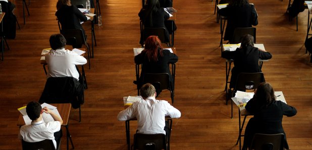 Students taking exams