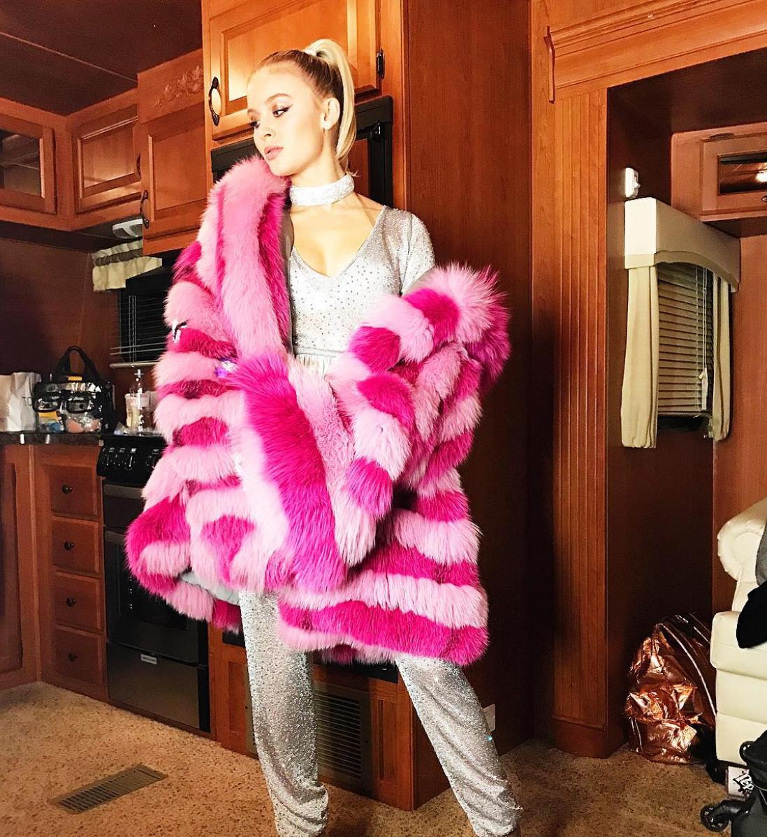 Zara Larsson Fur Coat