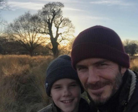 Cruz Beckham goes for a bike ride with David Beckh
