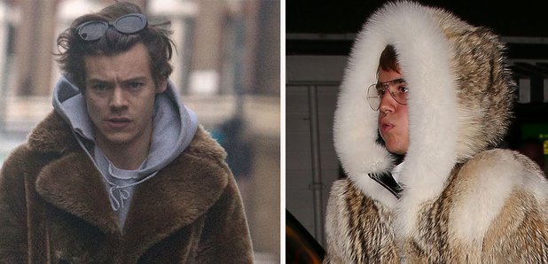 Harry Styles in the Saint Laurent Shearling Vest