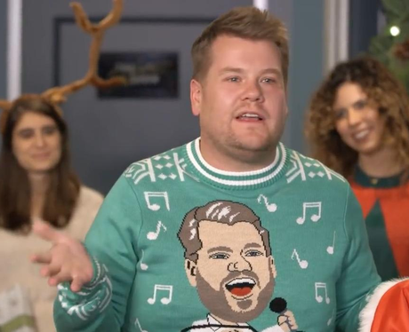James Corden during his staff's Secret Santa