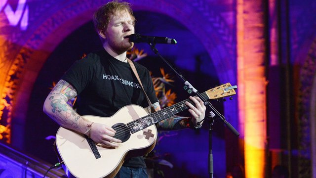 Ed Sheeran performing live 2016