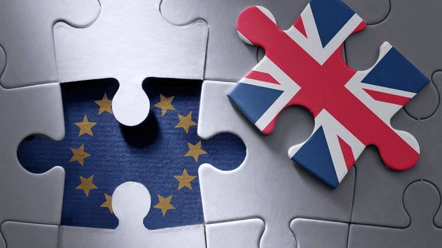 Brexit jigsaw puzzle stock image