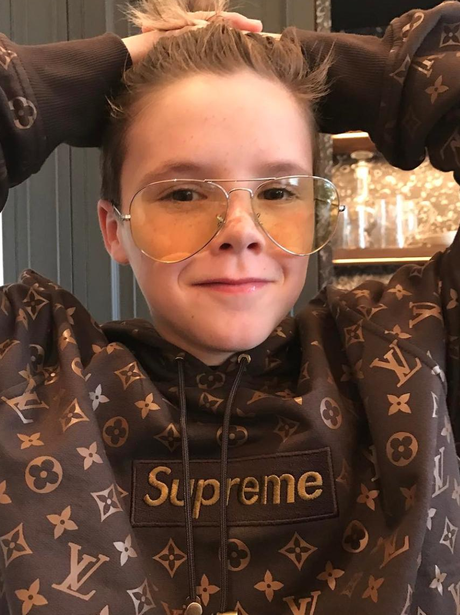 Cruz Beckham wears the new Supreme x Louis Vuitton