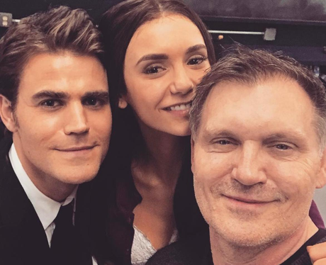 Elena is back on The Vampire Diaries set with Stef