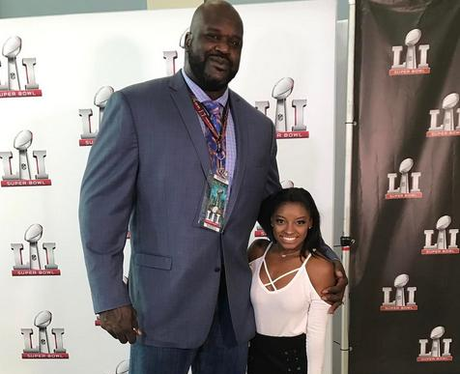Simone Biles with Shaquille O'Neal