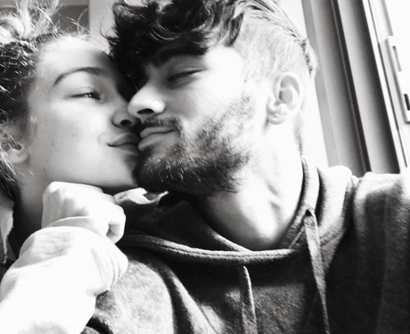 Gigi Hadid poses with Zayn