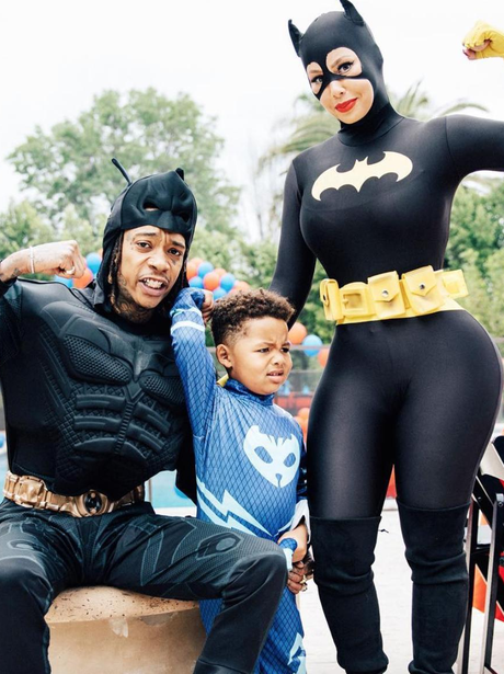 Amber Rose poses with Wiz Khalifa and her son