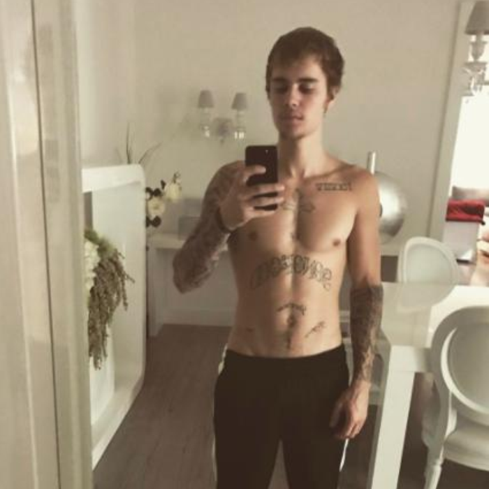 Justin Bieber topless