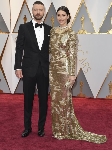 Justin Timberlake and Jessica Biel at the Oscras 2