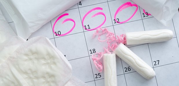 Calendar with sanitary products on it